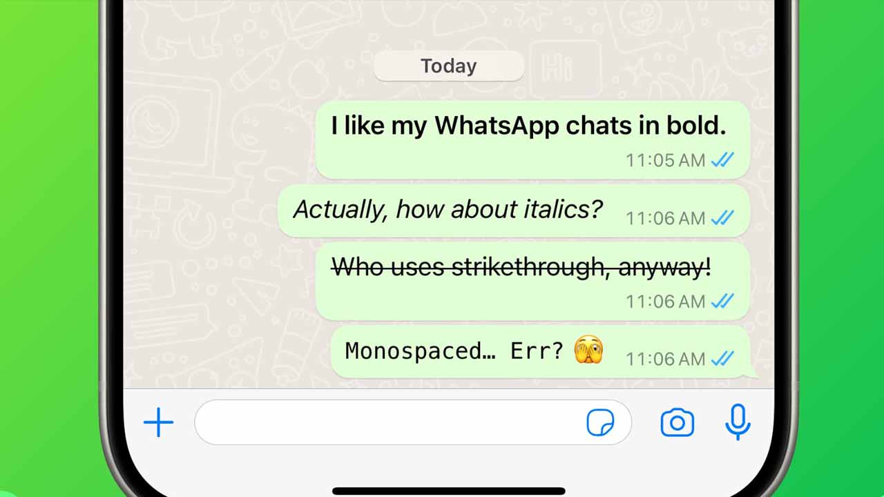 نحوه تغییر فرمت متن پیام در WhatsApp