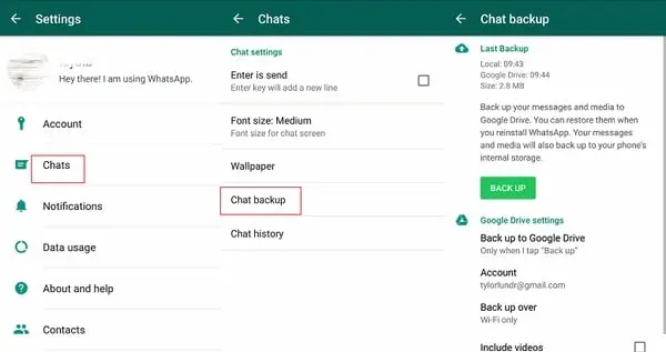نحوه پشتیبان گیری از چت WhatsApp با استفاده از Google Drive