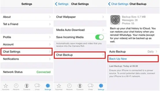 نحوه پشتیبان گیری از چت WhatsApp با استفاده از iCloud